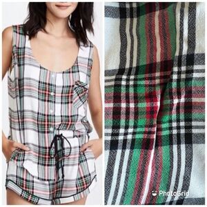 NWT Plush X Revolve Christmas Plaid Sleeveless Ultrasoft Pajamas Set